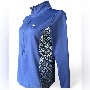 Victoria's Secret Blue Graphic Quarter-Zip Sweatshirt